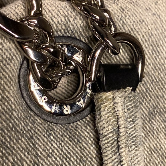 SOLD OUT Balmain 1945 Soft Tote Denim Shoulder Handbag (18.5" x 12") - Picture 7 of 11